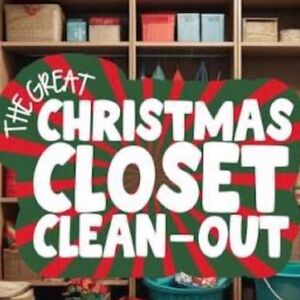 Festive Christmas Closet Clean-Out Sign